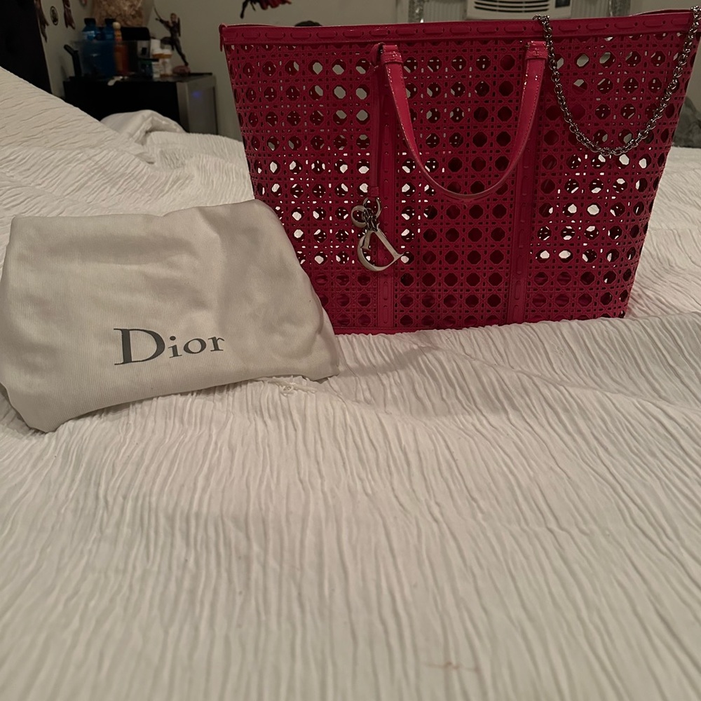 Dior Cannage Perforated Leather Tote Bag - Picture 3 of 14